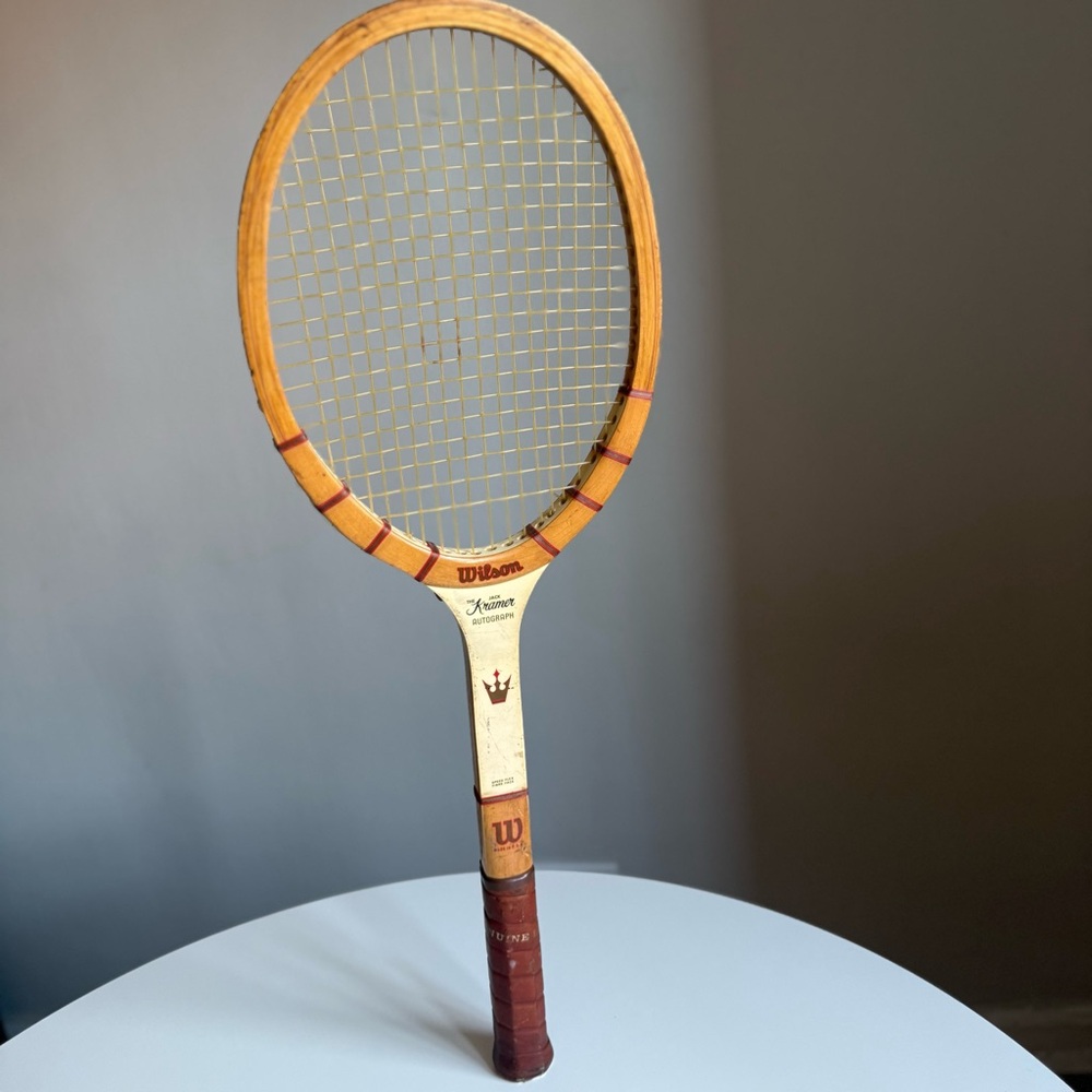 Vintage Wilson Jack Kramer Autograph Wooden Tennis Racket 4 5/8 Made in USA